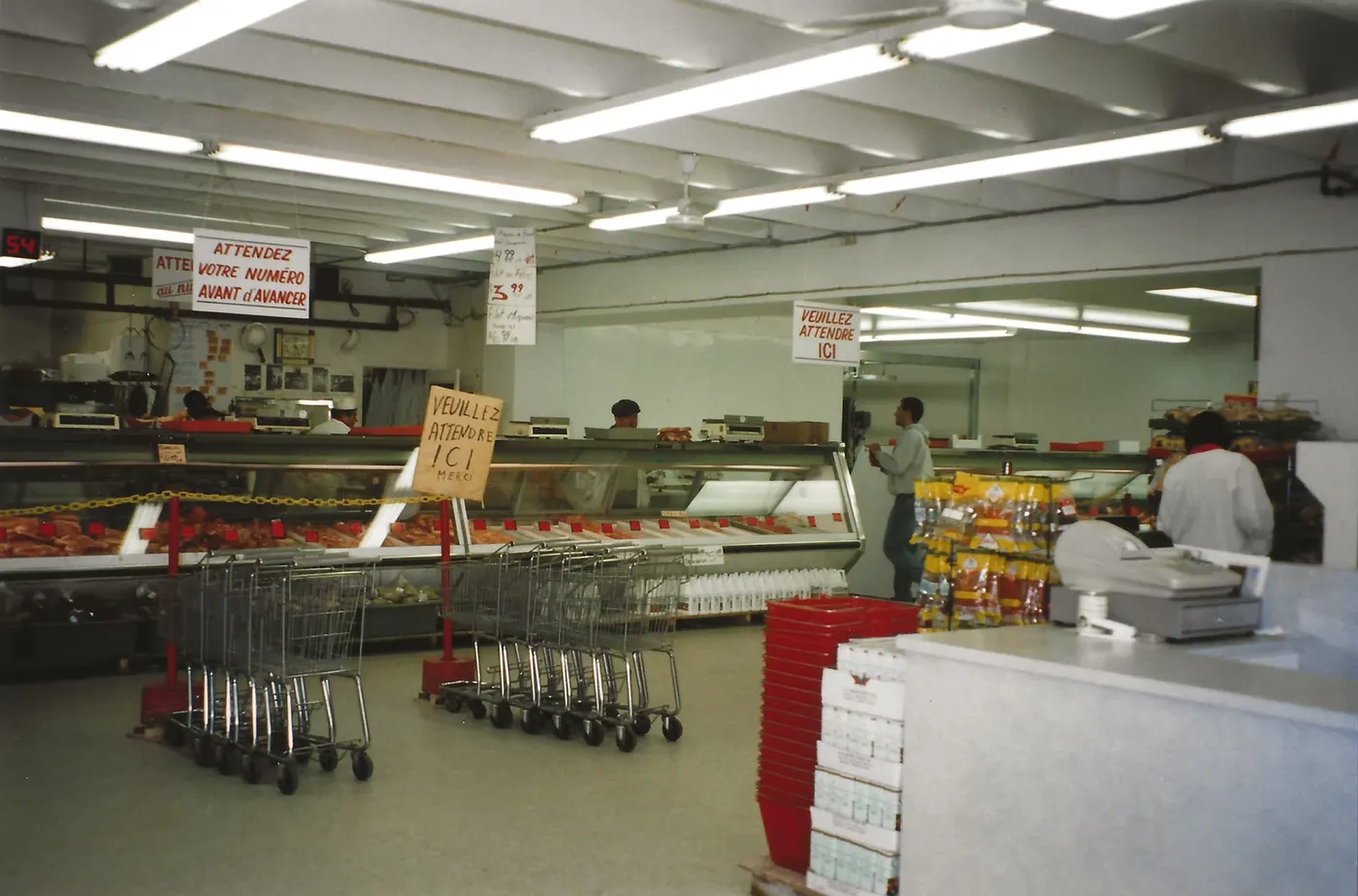 The expanded St-Michel store interior with its refrigerated counters