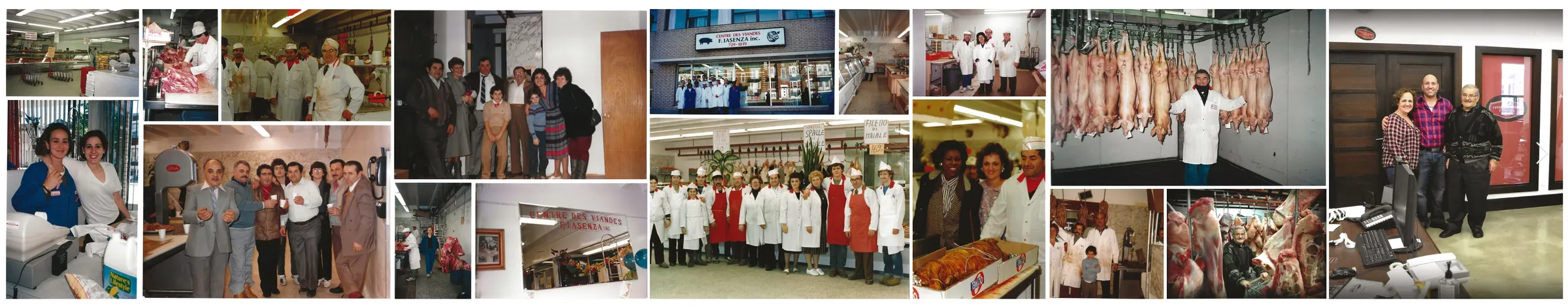 Collage of archival photos: the Iasenza team, customers and counters over the years