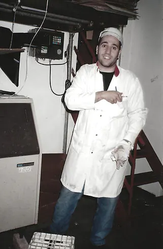 Archival photo of an Iasenza butcher