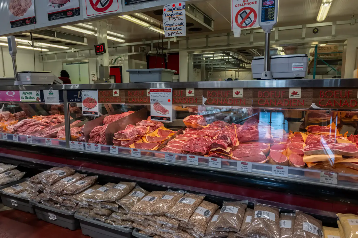 Long meat counter at the LaSalle store